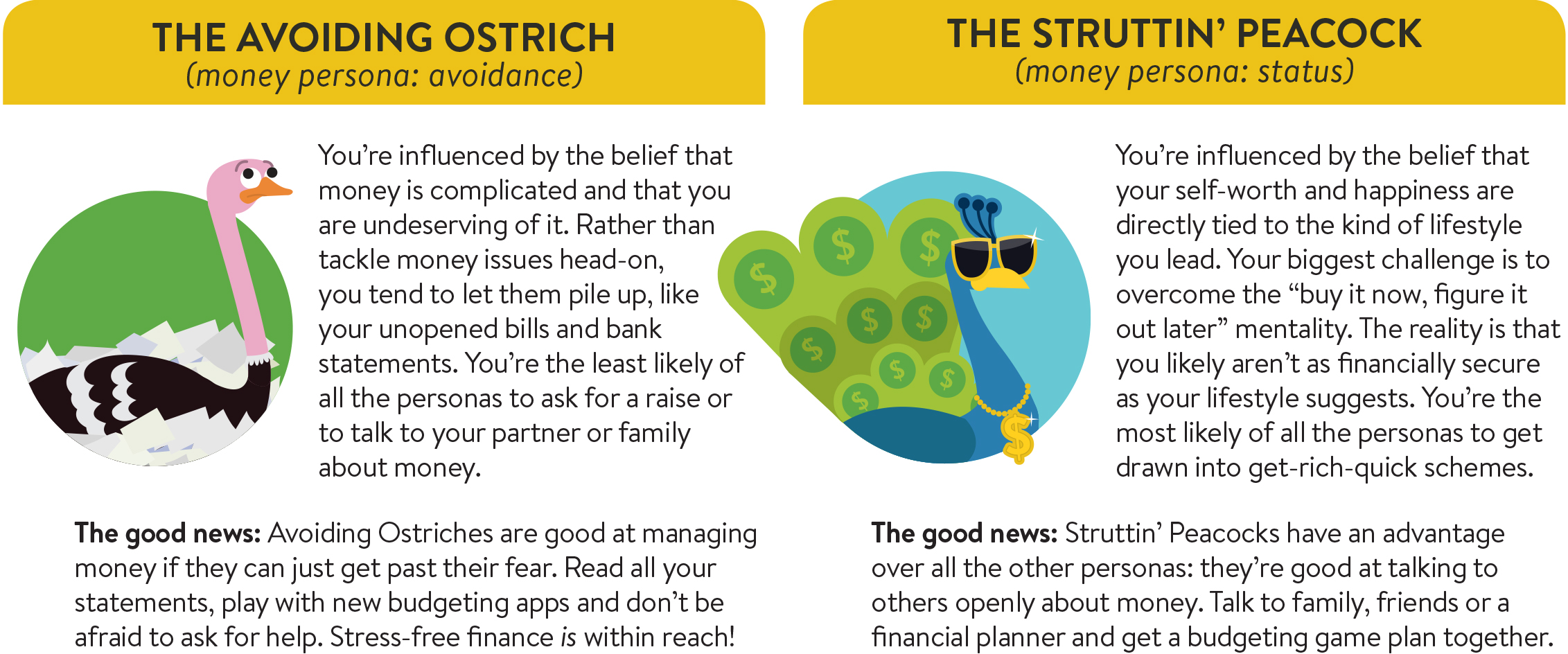 Money Personas: Avoiding Ostrich and Struttin' Peacock