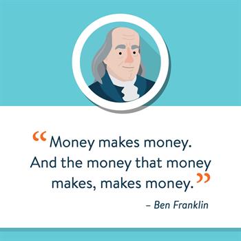 Rule of 72 3 Rule of 72: Ben Franklin explained compound interest best. Money makes money. And the money that money makes, makes money.